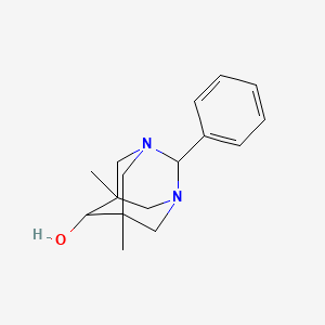 molecular formula C16H22N2O B5671719 5,7-dimethyl-2-phenyl-1,3-diazatricyclo[3.3.1.1~3,7~]decan-6-ol 