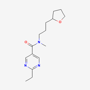 molecular formula C15H23N3O2 B5671737 2-ethyl-N-methyl-N-[3-(tetrahydro-2-furanyl)propyl]-5-pyrimidinecarboxamide 