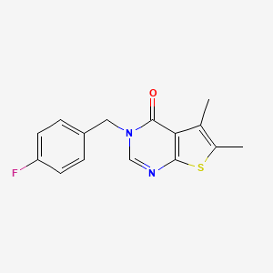 molecular formula C15H13FN2OS B5671749 3-(4-fluorobenzyl)-5,6-dimethylthieno[2,3-d]pyrimidin-4(3H)-one 
