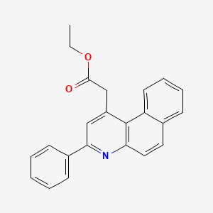 molecular formula C23H19NO2 B5671755 ethyl (3-phenylbenzo[f]quinolin-1-yl)acetate 