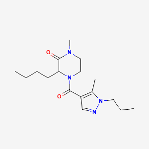 molecular formula C17H28N4O2 B5671769 3-butyl-1-methyl-4-[(5-methyl-1-propyl-1H-pyrazol-4-yl)carbonyl]-2-piperazinone 