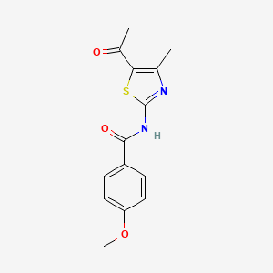molecular formula C14H14N2O3S B5671773 N-(5-acetyl-4-methyl-1,3-thiazol-2-yl)-4-methoxybenzamide 