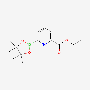 molecular formula C14H20BNO4 B567178 Ethyl 6-(4,4,5,5-tetramethyl-1,3,2-dioxaborolan-2-yl)picolinate CAS No. 1309981-37-0