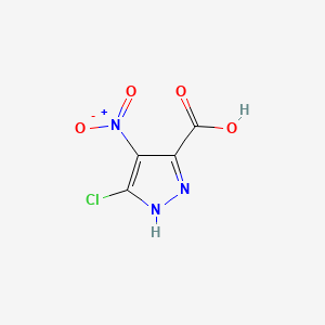 molecular formula C4H2ClN3O4 B567180 5-Chloro-4-nitro-1H-pyrazole-3-carboxylic acid CAS No. 1301754-03-9