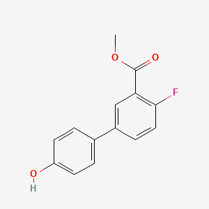 molecular formula C14H11FO3 B567182 Methyl 4-fluoro-4'-hydroxybiphenyl-3-carboxylate CAS No. 1261900-28-0