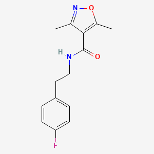molecular formula C14H15FN2O2 B5671826 N-[2-(4-fluorophenyl)ethyl]-3,5-dimethyl-4-isoxazolecarboxamide 