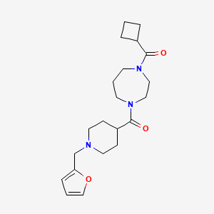 molecular formula C21H31N3O3 B5671830 1-(cyclobutylcarbonyl)-4-{[1-(2-furylmethyl)-4-piperidinyl]carbonyl}-1,4-diazepane 