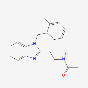 molecular formula C19H21N3O B5671849 N-{2-[1-(2-methylbenzyl)-1H-benzimidazol-2-yl]ethyl}acetamide 