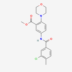 molecular formula C20H21ClN2O4 B5671866 methyl 5-[(3-chloro-4-methylbenzoyl)amino]-2-(4-morpholinyl)benzoate 