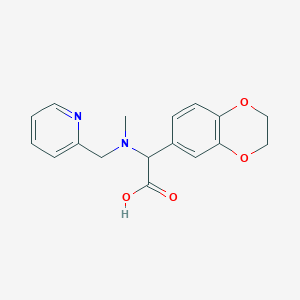 molecular formula C17H18N2O4 B5671927 2,3-dihydro-1,4-benzodioxin-6-yl[methyl(pyridin-2-ylmethyl)amino]acetic acid 