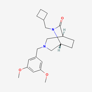 molecular formula C21H30N2O3 B5671932 (1S*,5R*)-6-(cyclobutylmethyl)-3-(3,5-dimethoxybenzyl)-3,6-diazabicyclo[3.2.2]nonan-7-one 