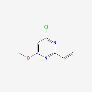 molecular formula C7H7ClN2O B567194 4-Chloro-6-methoxy-2-vinylpyrimidine CAS No. 1245649-66-4