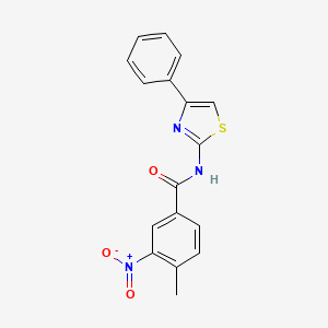 molecular formula C17H13N3O3S B5671946 4-methyl-3-nitro-N-(4-phenyl-1,3-thiazol-2-yl)benzamide 