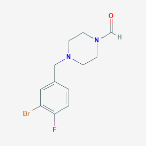 molecular formula C12H14BrFN2O B5671988 4-(3-bromo-4-fluorobenzyl)-1-piperazinecarbaldehyde 
