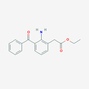 molecular formula C17H17NO3 B056720 Ethyl (2-amino-3-benzoylphenyl)acetate CAS No. 61941-57-9