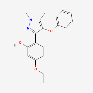 molecular formula C19H20N2O3 B5672002 2-(1,5-dimethyl-4-phenoxy-1H-pyrazol-3-yl)-5-ethoxyphenol CAS No. 394237-84-4