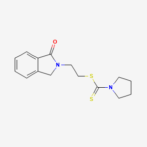 molecular formula C15H18N2OS2 B5672064 2-(1-oxo-1,3-dihydro-2H-isoindol-2-yl)ethyl 1-pyrrolidinecarbodithioate 