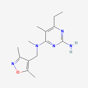 molecular formula C14H21N5O B5672076 N~4~-[(3,5-dimethylisoxazol-4-yl)methyl]-6-ethyl-N~4~,5-dimethylpyrimidine-2,4-diamine 