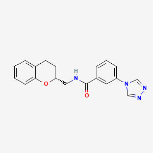 molecular formula C19H18N4O2 B5672095 N-[(2R)-3,4-dihydro-2H-chromen-2-ylmethyl]-3-(4H-1,2,4-triazol-4-yl)benzamide 