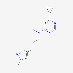molecular formula C15H21N5 B5672101 6-cyclopropyl-N-methyl-N-[3-(1-methyl-1H-pyrazol-4-yl)propyl]pyrimidin-4-amine 