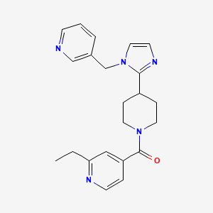 molecular formula C22H25N5O B5672130 2-ethyl-4-({4-[1-(3-pyridinylmethyl)-1H-imidazol-2-yl]-1-piperidinyl}carbonyl)pyridine 