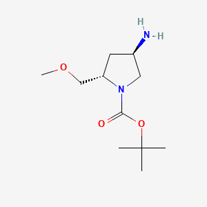 molecular formula C11H22N2O3 B567214 Tert-butyl (2s,4r)-4-amino-2-(methoxymethyl)pyrrolidine-1-carboxylate CAS No. 1207853-53-9