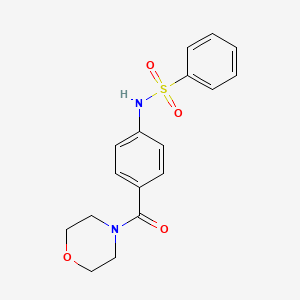 molecular formula C17H18N2O4S B5672143 N-[4-(4-morpholinylcarbonyl)phenyl]benzenesulfonamide 