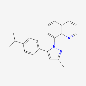 molecular formula C22H21N3 B5672149 8-[5-(4-isopropylphenyl)-3-methyl-1H-pyrazol-1-yl]quinoline 