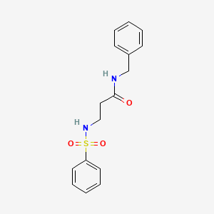 molecular formula C16H18N2O3S B5672193 N~1~-benzyl-N~3~-(phenylsulfonyl)-beta-alaninamide 
