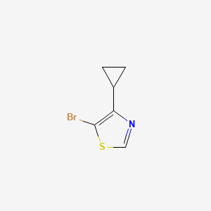 molecular formula C6H6BrNS B567223 5-Bromo-4-cyclopropylthiazole CAS No. 1243839-07-7