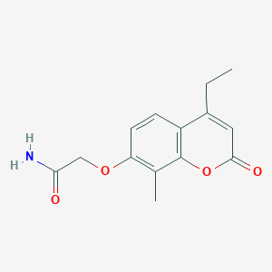 molecular formula C14H15NO4 B5672264 2-[(4-ethyl-8-methyl-2-oxo-2H-chromen-7-yl)oxy]acetamide 
