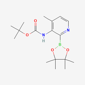 molecular formula C17H27BN2O4 B567228 tert-Butyl (4-methyl-2-(4,4,5,5-tetramethyl-1,3,2-dioxaborolan-2-yl)pyridin-3-yl)carbamate CAS No. 1310385-05-7