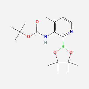 molecular formula C17H27BN2O4 B567228 Carbamato de tert-butilo (4-metil-2-(4,4,5,5-tetrametil-1,3,2-dioxaborolan-2-il)piridin-3-il) CAS No. 1310385-05-7