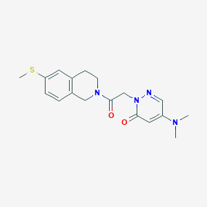 molecular formula C18H22N4O2S B5672284 5-(dimethylamino)-2-{2-[6-(methylthio)-3,4-dihydroisoquinolin-2(1H)-yl]-2-oxoethyl}pyridazin-3(2H)-one 