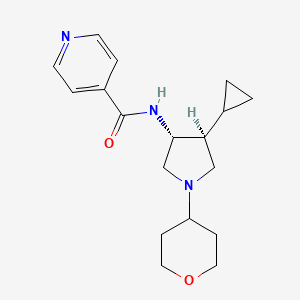 molecular formula C18H25N3O2 B5672287 N-[rel-(3R,4S)-4-cyclopropyl-1-(tetrahydro-2H-pyran-4-yl)-3-pyrrolidinyl]isonicotinamide hydrochloride 