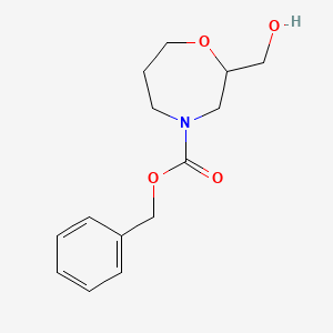 molecular formula C14H19NO4 B567229 N-Cbz-2-(hydroxymethyl)homomorpholine CAS No. 1256633-21-2