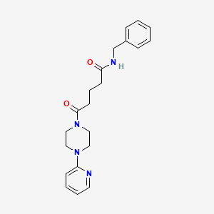 molecular formula C21H26N4O2 B5672307 N-benzyl-5-oxo-5-[4-(2-pyridinyl)-1-piperazinyl]pentanamide 