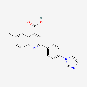 molecular formula C20H15N3O2 B5672317 2-[4-(1H-imidazol-1-yl)phenyl]-6-methyl-4-quinolinecarboxylic acid 