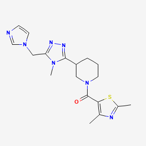 molecular formula C18H23N7OS B5672327 1-[(2,4-dimethyl-1,3-thiazol-5-yl)carbonyl]-3-[5-(1H-imidazol-1-ylmethyl)-4-methyl-4H-1,2,4-triazol-3-yl]piperidine 