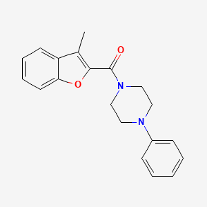 molecular formula C20H20N2O2 B5672332 1-[(3-methyl-1-benzofuran-2-yl)carbonyl]-4-phenylpiperazine 