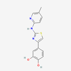 molecular formula C15H13N3O2S B5672335 4-{2-[(5-methyl-2-pyridinyl)amino]-1,3-thiazol-4-yl}-1,2-benzenediol 