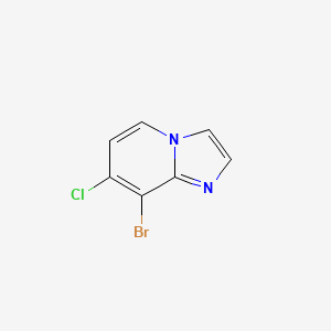 molecular formula C7H4BrClN2 B567235 8-Bromo-7-chloroimidazo[1,2-a]pyridine CAS No. 1357945-16-4