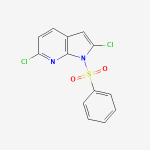 molecular formula C13H8Cl2N2O2S B567237 1-(Phenylsulfonyl)-2,6-dichloro-7-azaindole CAS No. 1227266-90-1