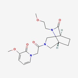 molecular formula C18H25N3O5 B5672370 (1S*,5R*)-6-(2-methoxyethyl)-3-[(3-methoxy-2-oxopyridin-1(2H)-yl)acetyl]-3,6-diazabicyclo[3.2.2]nonan-7-one 