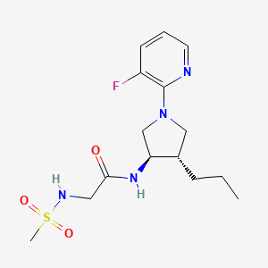 molecular formula C15H23FN4O3S B5672373 N~1~-[rel-(3R,4S)-1-(3-fluoro-2-pyridinyl)-4-propyl-3-pyrrolidinyl]-N~2~-(methylsulfonyl)glycinamide hydrochloride 