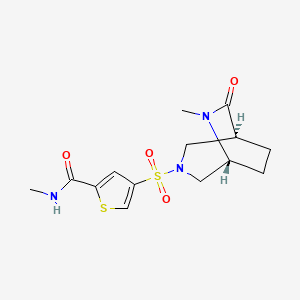 molecular formula C14H19N3O4S2 B5672376 N-methyl-4-{[(1S*,5R*)-6-methyl-7-oxo-3,6-diazabicyclo[3.2.2]non-3-yl]sulfonyl}thiophene-2-carboxamide 