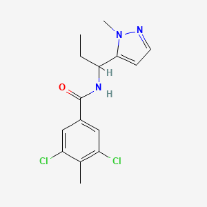 molecular formula C15H17Cl2N3O B5672381 3,5-dichloro-4-methyl-N-[1-(1-methyl-1H-pyrazol-5-yl)propyl]benzamide 