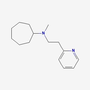 molecular formula C15H24N2 B5672389 N-methyl-N-[2-(2-pyridinyl)ethyl]cycloheptanamine 