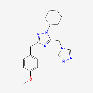 molecular formula C19H24N6O B5672403 1-cyclohexyl-3-(4-methoxybenzyl)-5-(4H-1,2,4-triazol-4-ylmethyl)-1H-1,2,4-triazole 