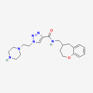 molecular formula C20H28N6O2 B5672419 1-[2-(1-piperazinyl)ethyl]-N-(2,3,4,5-tetrahydro-1-benzoxepin-4-ylmethyl)-1H-1,2,3-triazole-4-carboxamide hydrochloride 